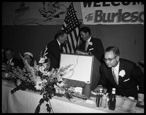 Primary view of object titled 'Omar Burleson Receiving Gift at Banquet'.