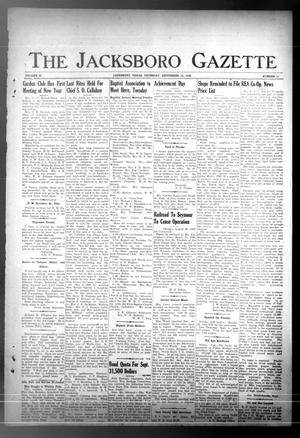 Primary view of object titled 'The Jacksboro Gazette (Jacksboro, Tex.), Vol. 63, No. 15, Ed. 1 Thursday, September 10, 1942'.