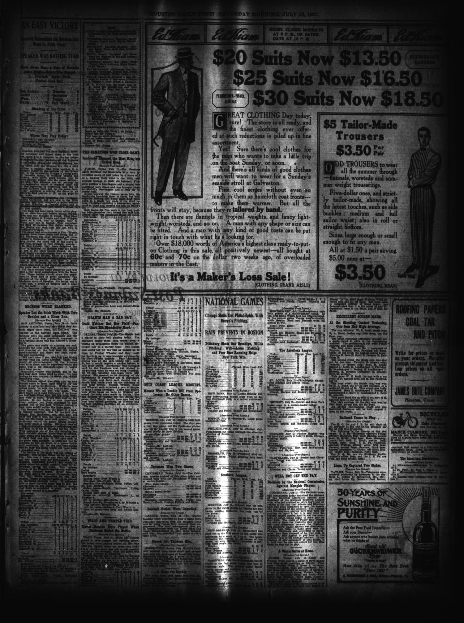 The Houston Post. (Houston, Tex.), Vol. 23, Ed. 1 Saturday, July 13, 1907
                                                
                                                    [Sequence #]: 3 of 14
                                                
