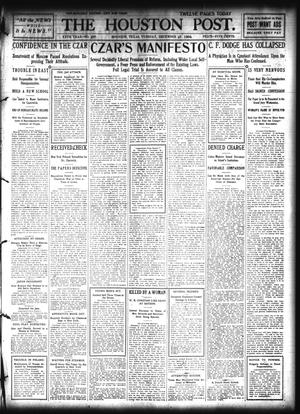 Primary view of object titled 'The Houston Post. (Houston, Tex.), Vol. 20, No. 287, Ed. 1 Tuesday, December 27, 1904'.