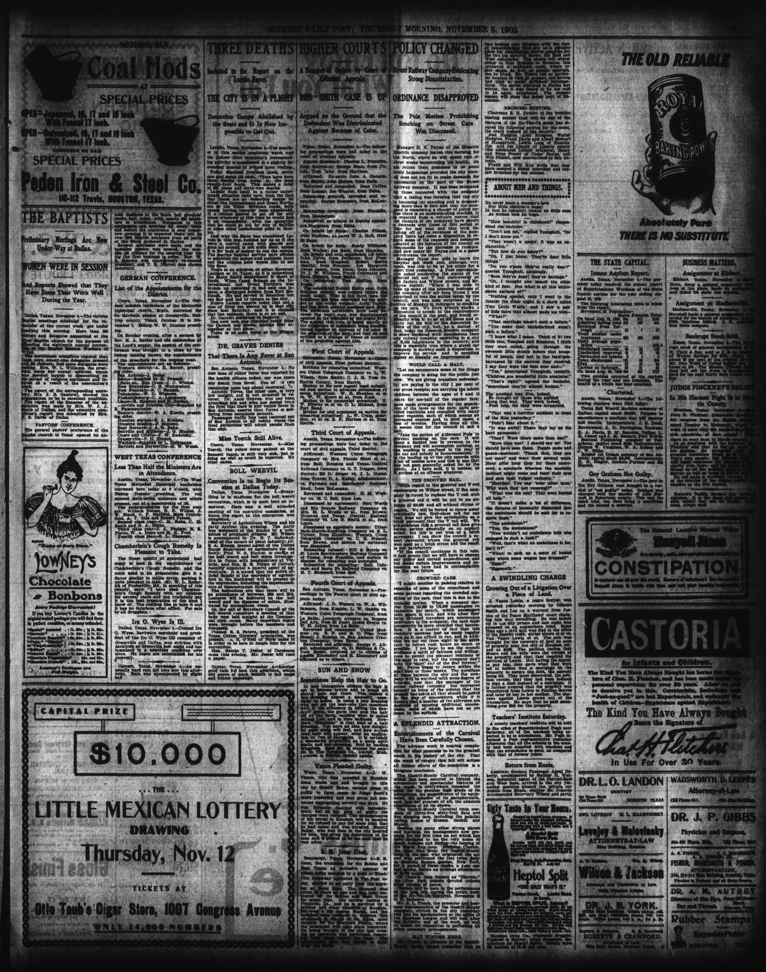 The Houston Post. (Houston, Tex.), Vol. 19, No. 214, Ed. 1 Thursday, November 5, 1903
                                                
                                                    [Sequence #]: 7 of 12
                                                