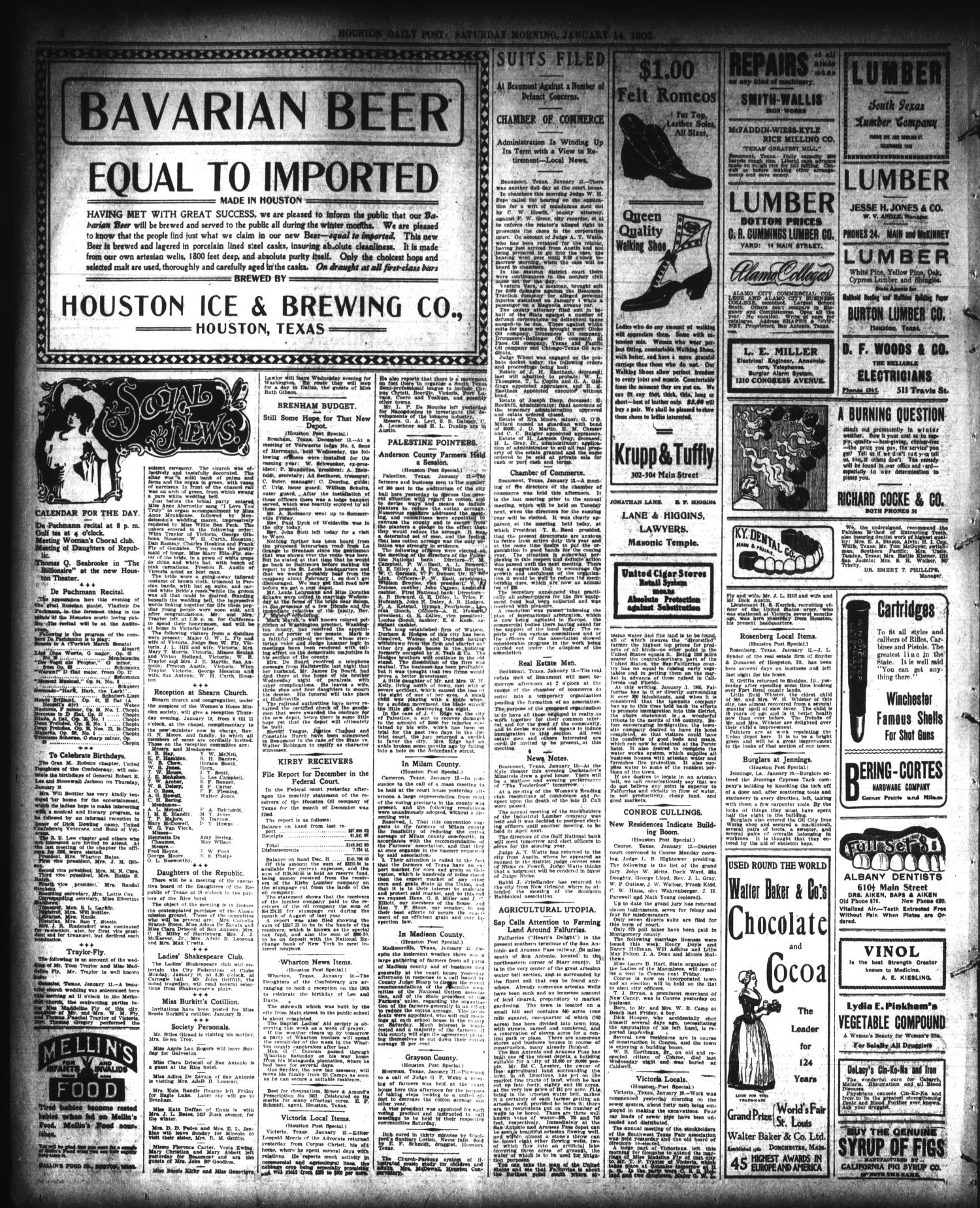 The Houston Post. (Houston, Tex.), Vol. 20, No. 305, Ed. 1 Saturday, January 14, 1905
                                                
                                                    [Sequence #]: 4 of 12
                                                