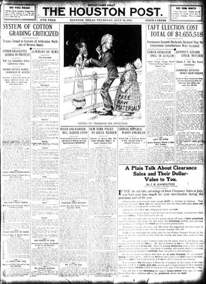 Primary view of object titled 'The Houston Post. (Houston, Tex.), Vol. 27, Ed. 1 Thursday, July 18, 1912'.