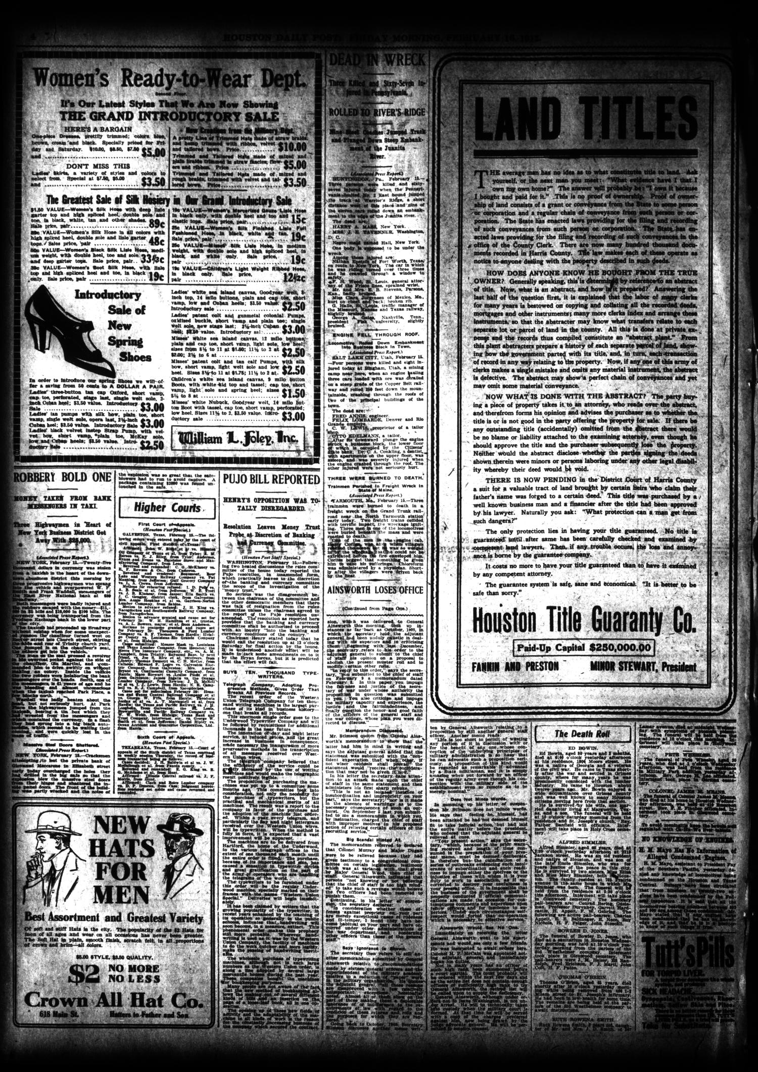 The Houston Post. (Houston, Tex.), Vol. 27, Ed. 1 Friday, February 16, 1912
                                                
                                                    [Sequence #]: 4 of 16
                                                