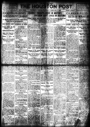 Primary view of object titled 'The Houston Post. (Houston, Tex.), Vol. 27, Ed. 1 Thursday, February 1, 1912'.