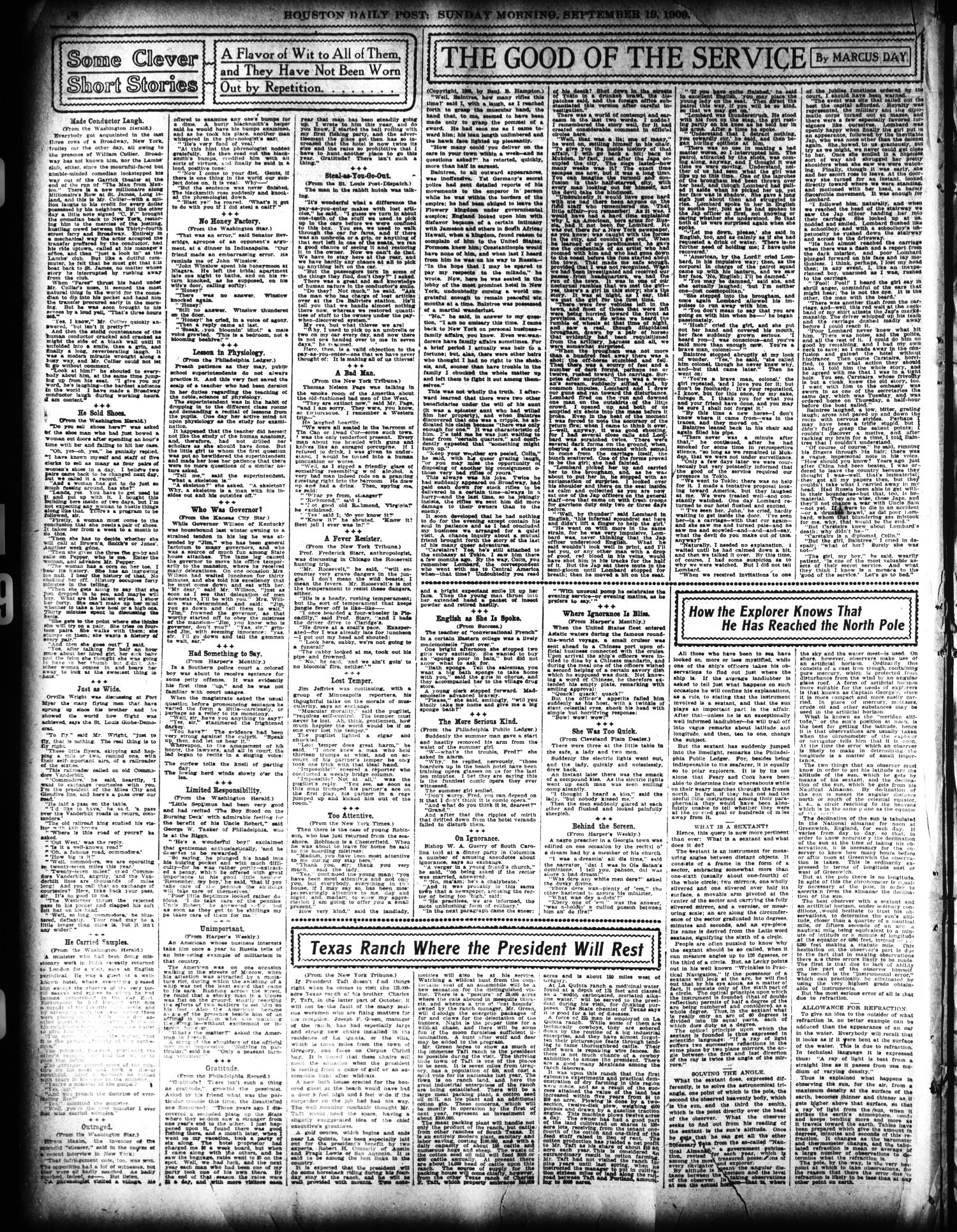 The Houston Post. (Houston, Tex.), Vol. 25, Ed. 1 Saturday, September 18, 1909
                                                
                                                    [Sequence #]: 18 of 22
                                                