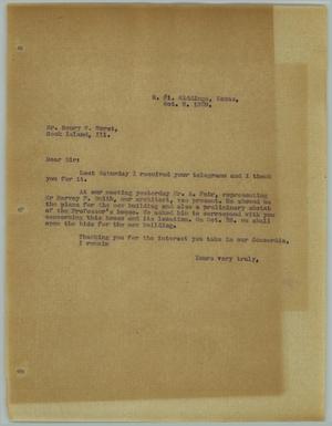 Primary view of object titled '[Letter from R. Osthoff to Henry W. Horst, October 8, 1929]'.