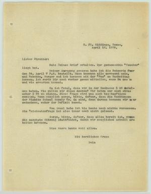 Primary view of object titled '[Letter from R. Osthoff to H. Studtmann, April 16, 1928]'.