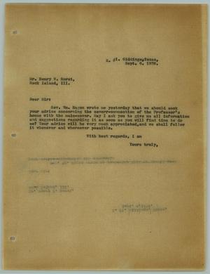 Primary view of object titled '[Letter from R. Osthoff to Henry W. Horst, September 6, 1928]'.