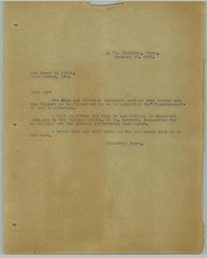 Primary view of object titled '[Letter from R. Osthoff to Henry W. Horst, January 15, 1932]'.