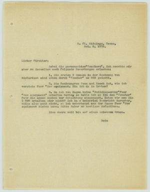 Primary view of object titled '[Letter from R. Osthoff to H. Studtmann, October 8, 1928]'.