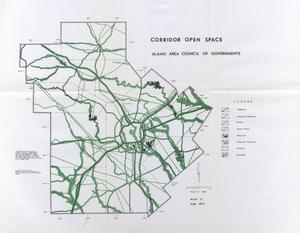 Primary view of object titled '[Map 2.] Corridor Open Space in the AACOG Region'.
