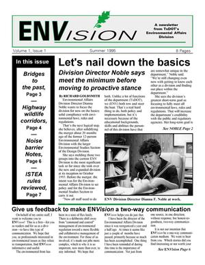 Primary view of ENVision, Volume 1, Issue 1, Summer 1995