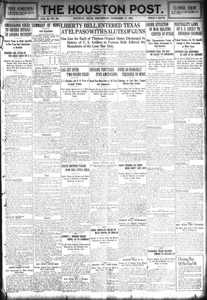 Primary view of object titled 'The Houston Post. (Houston, Tex.), Vol. 30, No. 228, Ed. 1 Wednesday, November 17, 1915'.
