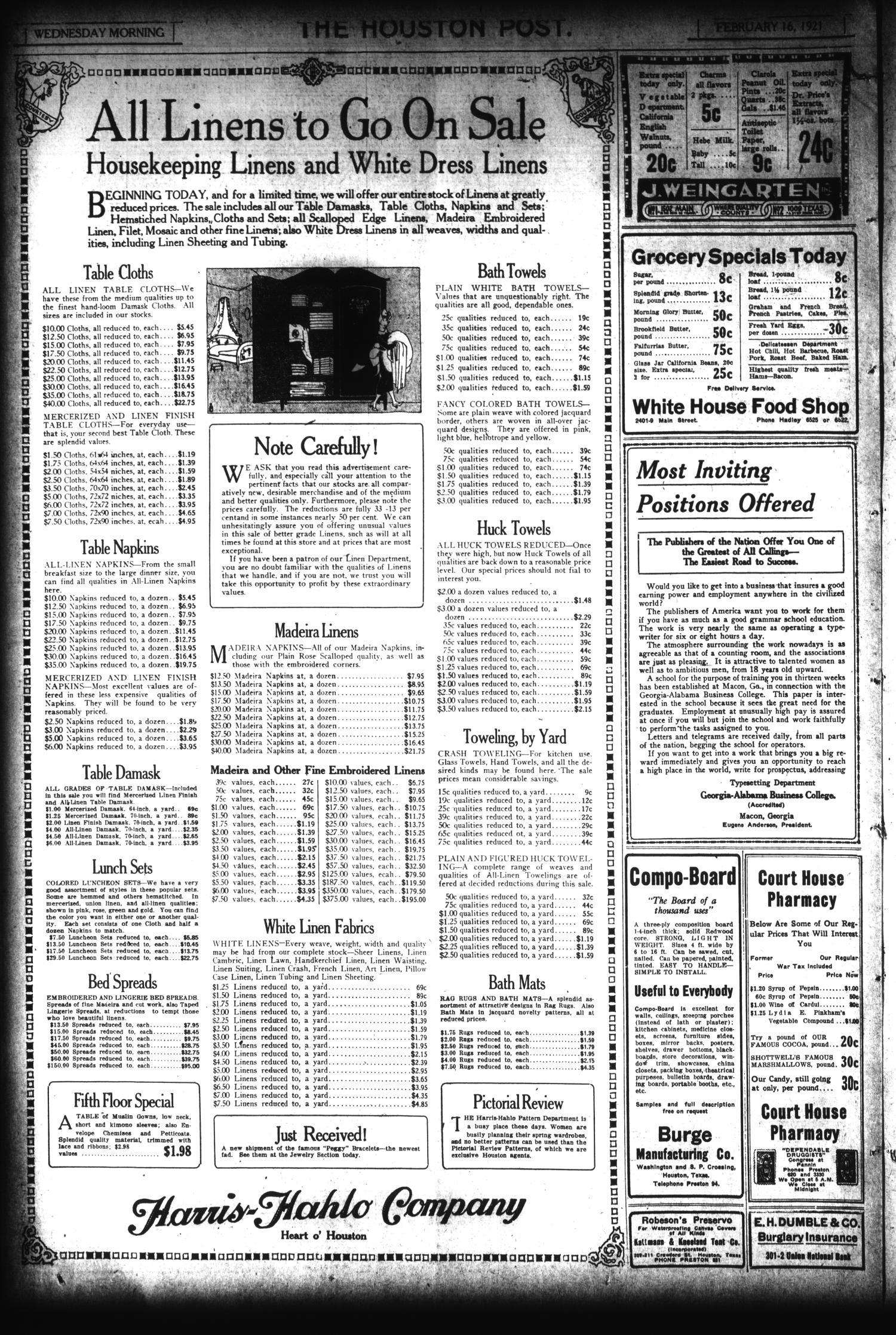The Houston Post. (Houston, Tex.), Vol. 36, No. 319, Ed. 1 Wednesday, February 16, 1921
                                                
                                                    [Sequence #]: 16 of 16
                                                