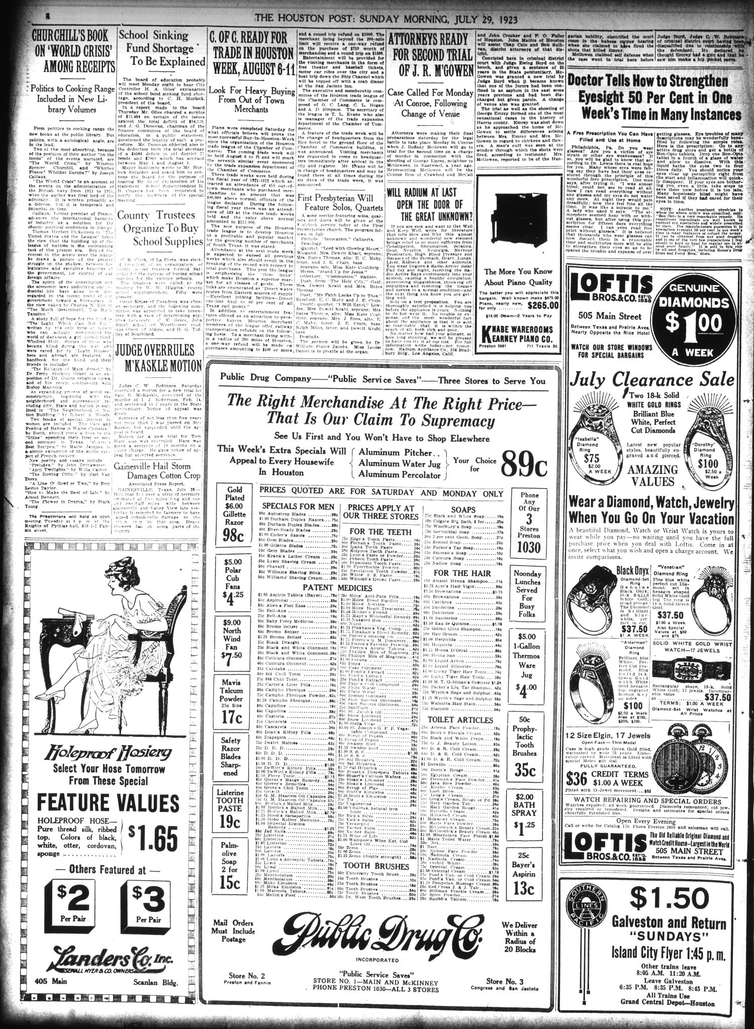The Houston Post. (Houston, Tex.), Vol. 39, No. 116, Ed. 1 Sunday, July 29, 1923
                                                
                                                    [Sequence #]: 4 of 49
                                                