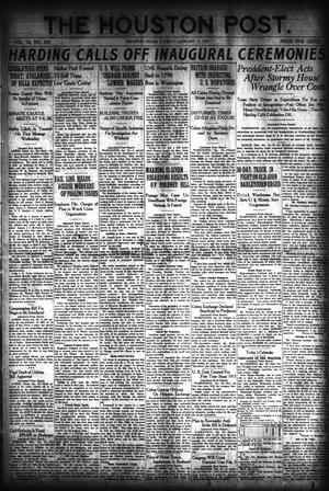 Primary view of object titled 'The Houston Post. (Houston, Tex.), Vol. 36, No. 283, Ed. 1 Tuesday, January 11, 1921'.