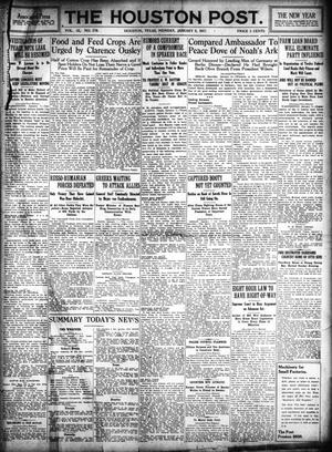 Primary view of object titled 'The Houston Post. (Houston, Tex.), Vol. 31, No. 279, Ed. 1 Monday, January 8, 1917'.