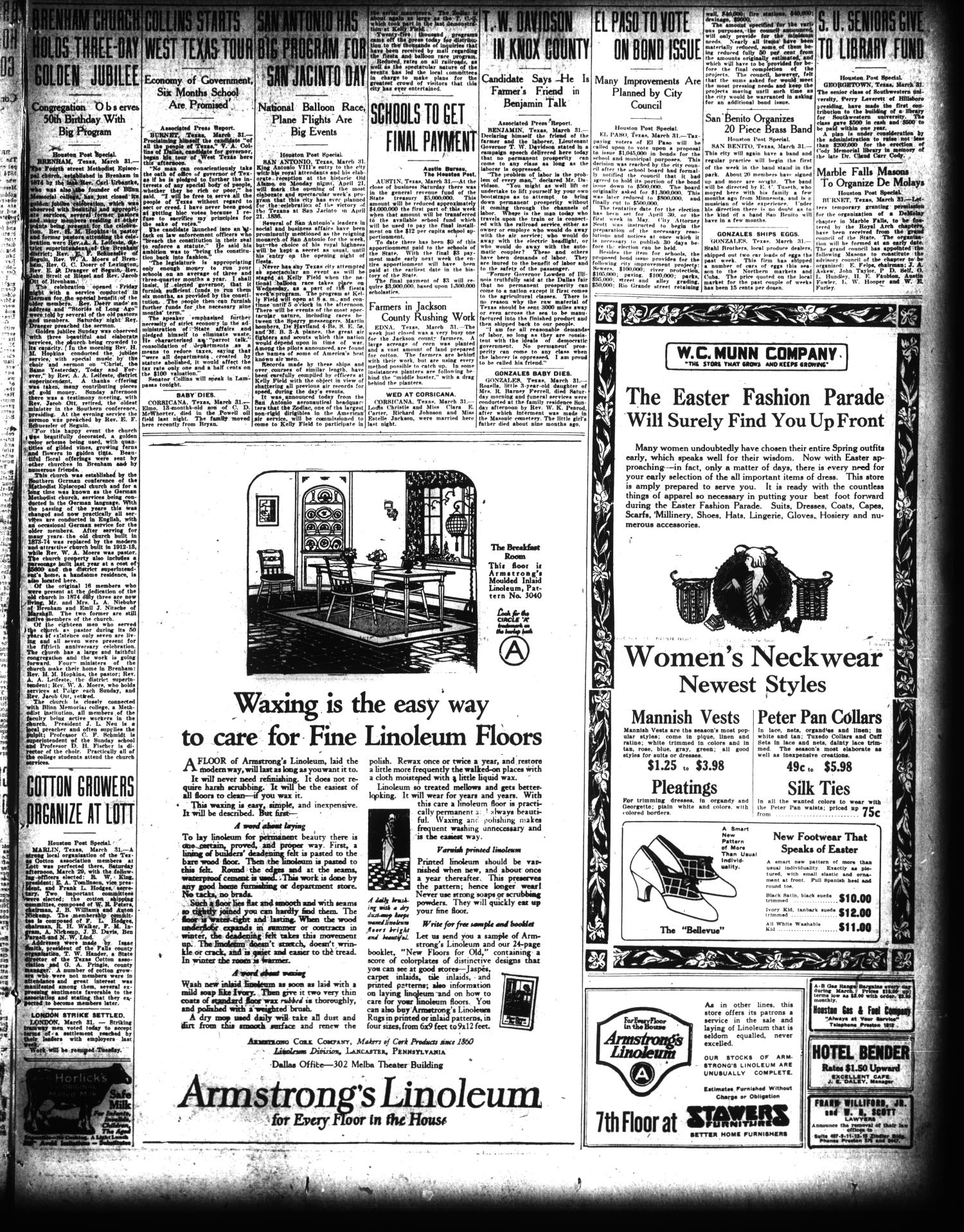 The Houston Post. (Houston, Tex.), Vol. 39, No. 363, Ed. 1 Tuesday, April 1, 1924
                                                
                                                    [Sequence #]: 3 of 16
                                                