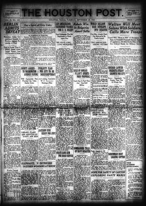 Primary view of object titled 'The Houston Post. (Houston, Tex.), Vol. 39, No. 174, Ed. 1 Tuesday, September 25, 1923'.