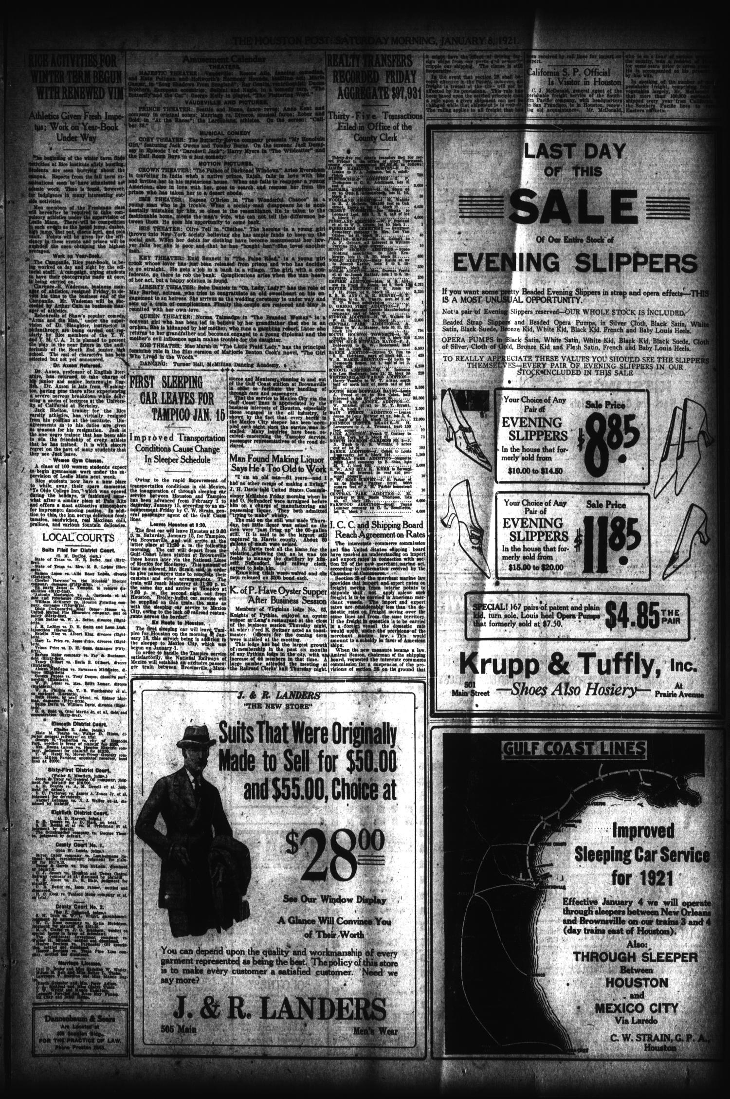 The Houston Post. (Houston, Tex.), Vol. 36, No. 280, Ed. 1 Saturday, January 8, 1921
                                                
                                                    [Sequence #]: 7 of 14
                                                