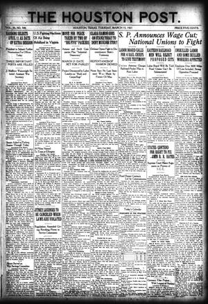 Primary view of object titled 'The Houston Post. (Houston, Tex.), Vol. 36, No. 346, Ed. 1 Tuesday, March 15, 1921'.
