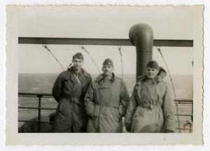 Primary view of object titled '[Photograph of Soldiers on Ship]'.