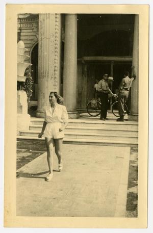Primary view of object titled '[Postcard of Nurse at Hotel Miramar]'.