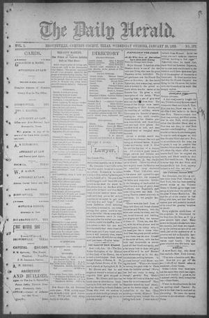 Primary view of object titled 'The Daily Herald (Brownsville, Tex.), Vol. 1, No. 177, Ed. 1, Wednesday, January 25, 1893'.
