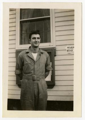 Primary view of object titled '[Photograph of Bob Arinello at Camp Campbell]'.