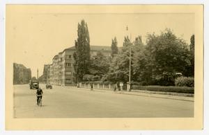 Primary view of object titled '[Postcard of Street in Nice, France]'.