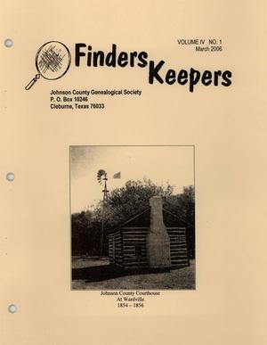 Primary view of object titled 'Finders Keepers, Volume 4, Number 1, March 2006'.