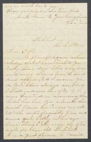 Primary view of object titled '[Letter from Rosa to Lizzie Johnson, dated March 7, 1869]'.