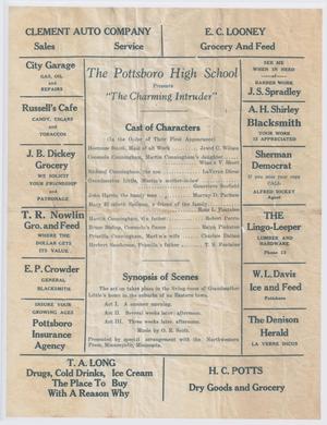 Primary view of object titled '[Pottsboro High School Production Program of "The Charming Intruder"]'.
