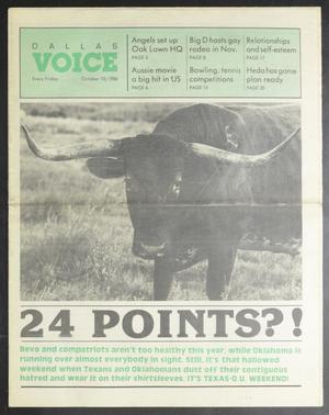 Primary view of object titled 'Dallas Voice (Dallas, Tex.), Vol. 3, No. 23, Ed. 1 Friday, October 10, 1986'.