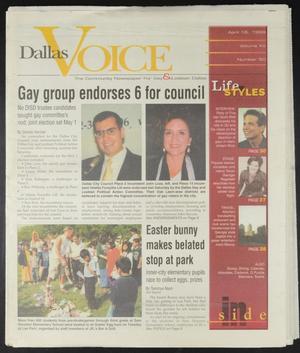 Primary view of object titled 'Dallas Voice (Dallas, Tex.), Vol. 15, No. 50, Ed. 1 Friday, April 16, 1999'.