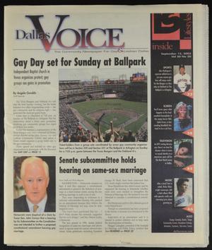 Primary view of object titled 'Dallas Voice (Dallas, Tex.), Vol. 20, No. 20, Ed. 1 Friday, September 12, 2003'.