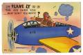 Postcard: [Postcard of Cartoon Man in Plane]