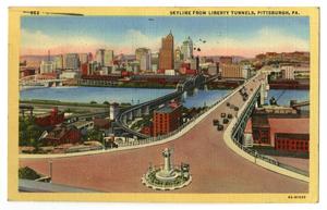 Primary view of object titled '[Postcard of Liberty Bridge in Pittsburgh]'.