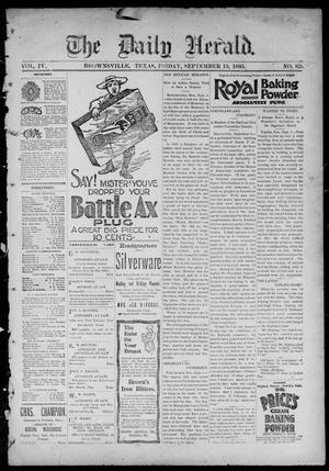 Primary view of object titled 'The Daily Herald (Brownsville, Tex.), Vol. 4, No. 62, Ed. 1, Friday, September 13, 1895'.