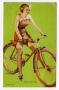 Postcard: [Postcard of Woman on Bicycle]
