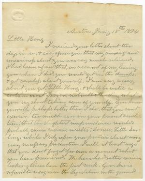 Primary view of object titled '[Letter from L. D. Bradley to Minnie Bradley - January 18, 1874]'.