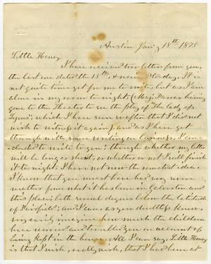 Primary view of object titled '[Letter from L. D. Bradley to Minnie Bradley - January 18, 1875]'.