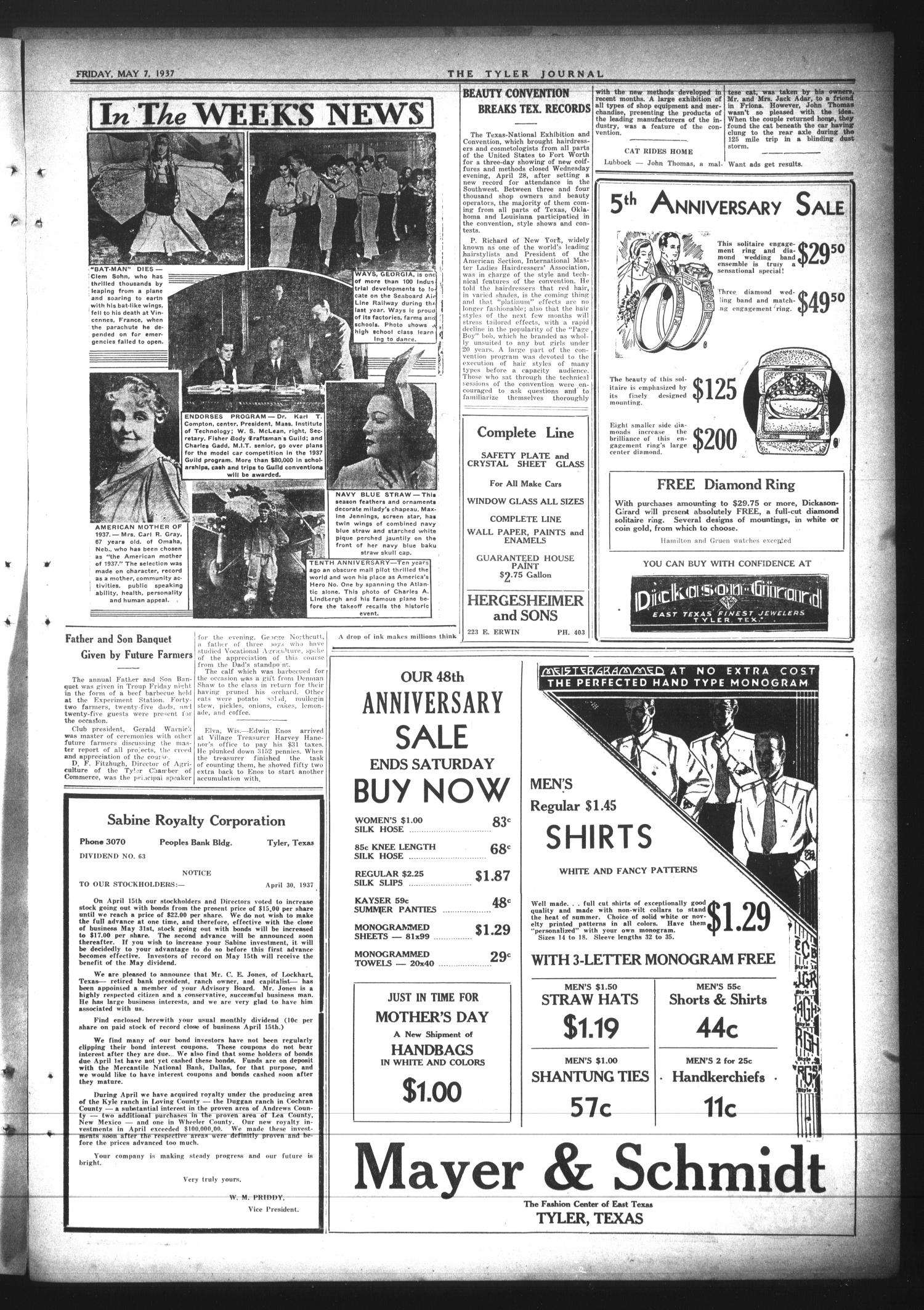 The Tyler Journal (Tyler, Tex.), Vol. 13, No. 2, Ed. 1 Friday, May 7, 1937
                                                
                                                    [Sequence #]: 3 of 16
                                                