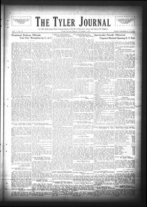 Primary view of object titled 'The Tyler Journal (Tyler, Tex.), Vol. 1, No. 22, Ed. 1 Friday, October 2, 1925'.