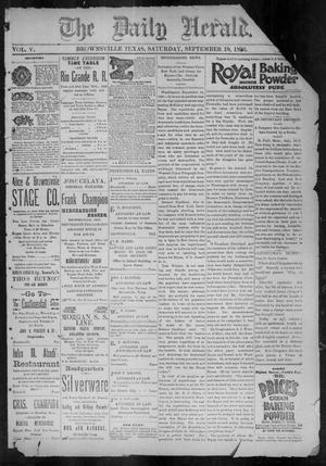 Primary view of object titled 'The Daily Herald (Brownsville, Tex.), Vol. 5, No. 67, Ed. 1, Saturday, September 19, 1896'.