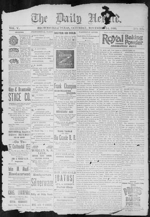 Primary view of object titled 'The Daily Herald (Brownsville, Tex.), Vol. 5, No. 115, Ed. 1, Saturday, November 14, 1896'.