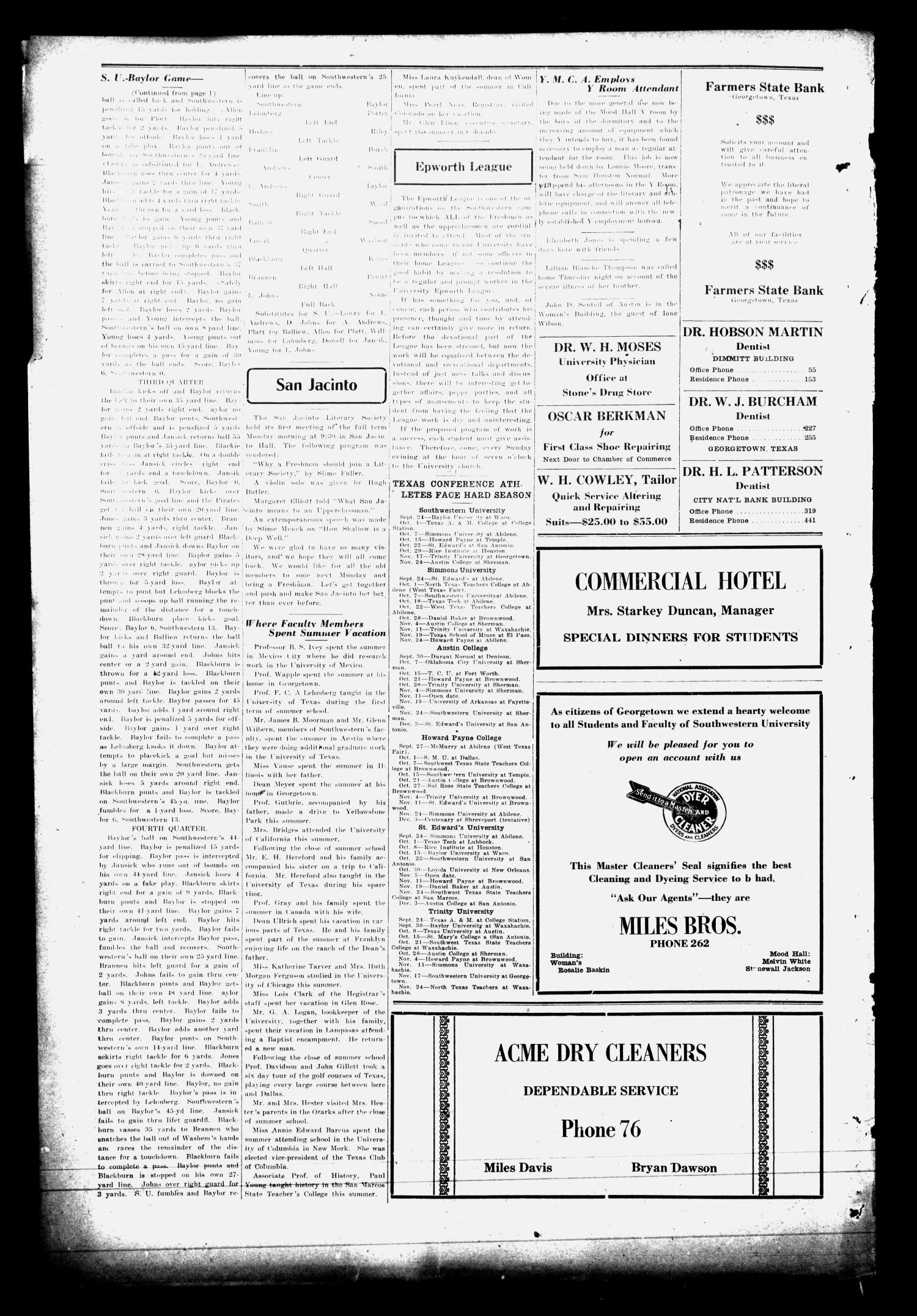 The Megaphone (Georgetown, Tex.), Vol. 21, No. 1, Ed. 1 Tuesday, September 27, 1927
                                                
                                                    [Sequence #]: 8 of 8
                                                