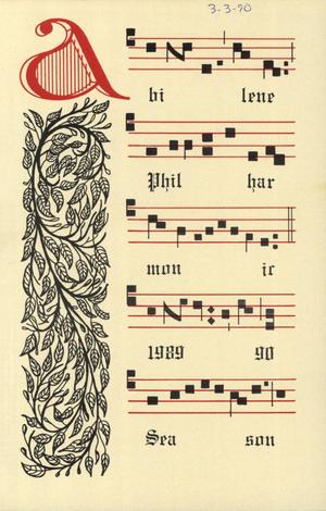 Primary view of object titled 'Abilene Philharmonic Playbill: March 3, 1990'.