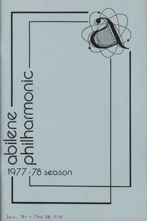 Primary view of object titled 'Abilene Philharmonic Playbill: January 31-February 28, 1978'.